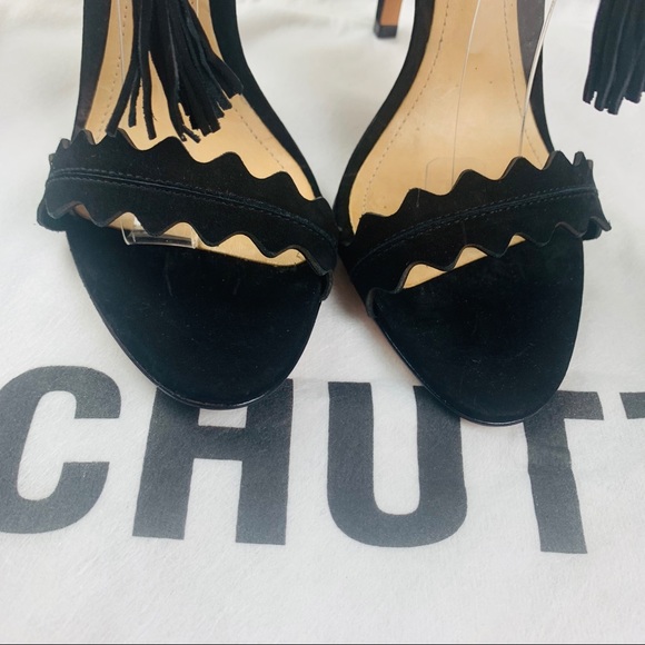 SCHUTZ Lisana Ankle Tie High Heel Scalloped Edges - Picture 4 of 8